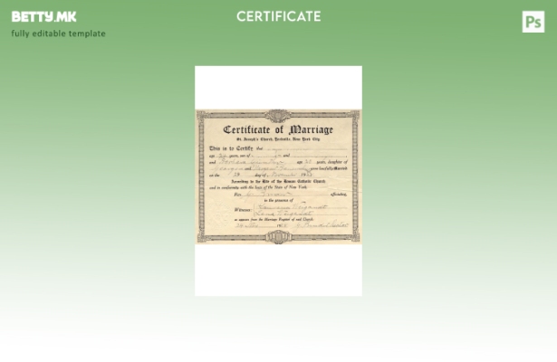 модерен стил САД Њујорк шаблон сертификат за брак